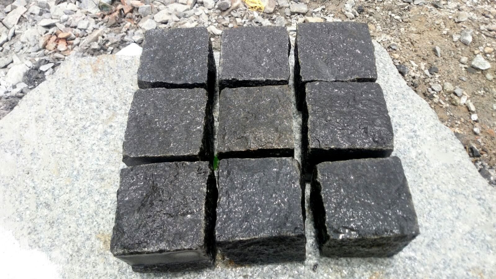 Home black granite cobbles